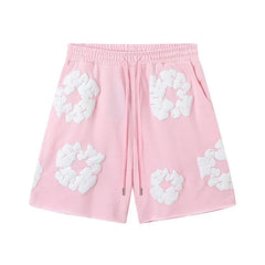 Denim Tears Pink Cotton Wreath Print Casual Shorts