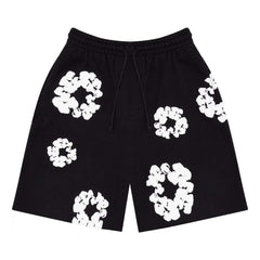 Denim Tears black floral print mesh shorts